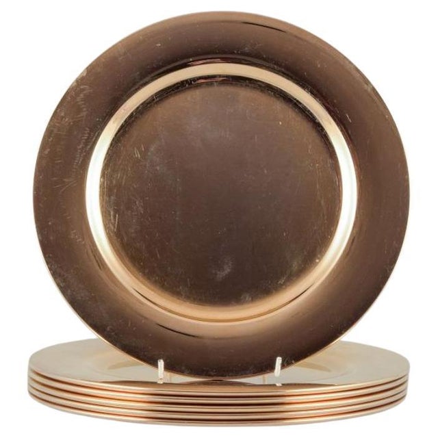 1980s Brass Cover Plates from Scandia Present, Sweden, 1980s, Set of 6 For Sale - Image 5 of 5