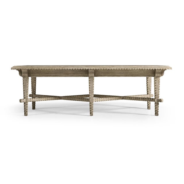 Wood Greyed Oak Rustic Coffee Table For Sale - Image 7 of 10