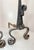 Rare Antique 19th Century Hand Wrought Iron Fireplace Firedogs Black Andirons For Sale In New York - Image 6 of 13