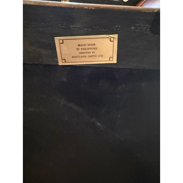 Traditional 1990s Maitland-Smith Regency Style Mahogany Tiered Accent Table With Leather Pull-Out Slides For Sale - Image 3 of 7