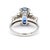 2020s 2.51 Carat Oval Blue Sapphire & Mixed Diamond Platinum Filigree Ring, Size 4 For Sale - Image 5 of 12