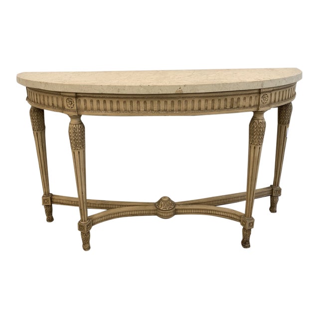 Antique Marble Top Demilune Console Table Chairish