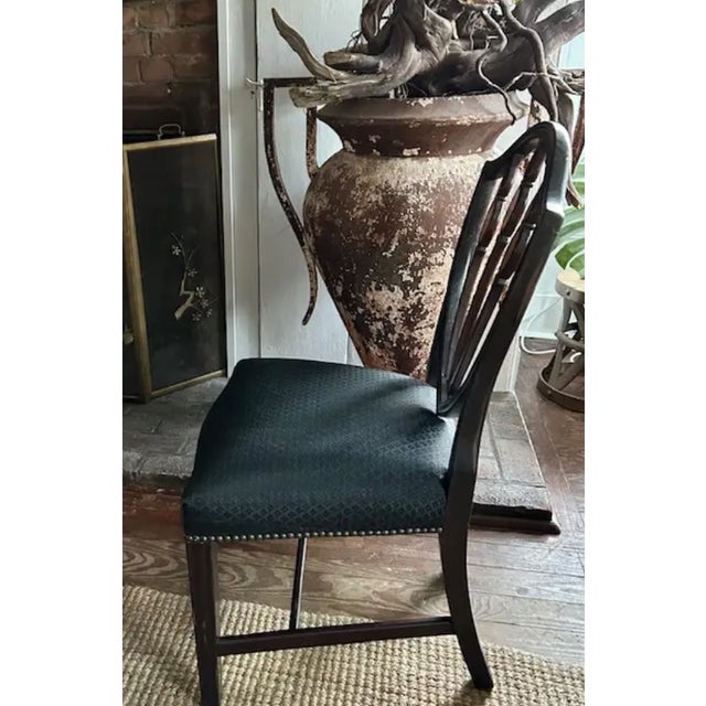 Wood Antique Federal Shield Back Chair With Inlaid Marquetry and Nailheads For Sale - Image 7 of 12