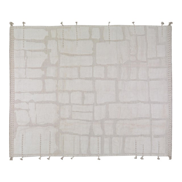 Moroccan Hand Knotted Wool Rug, 9'4"x12'7" For Sale