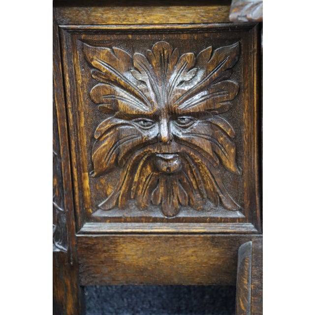 Wood 19th C. Oak Victorian Hall Rack For Sale - Image 7 of 11