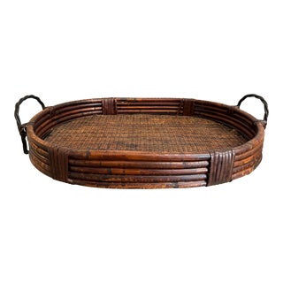 Oval Shaped Bamboo Serving Tray For Sale