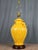 Impressive lamp by Wildwood, marked on the socket and the switch. Ribbed and handled urn or jar in a yellow crackle glaze...