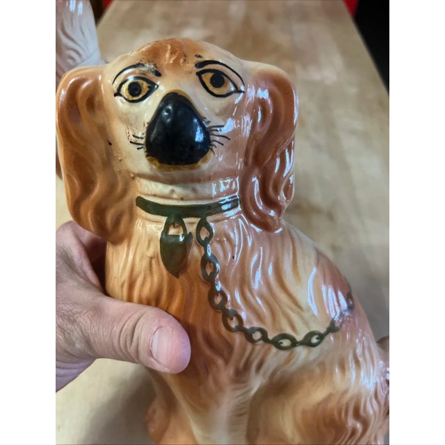 Pair of Antique Decorated Staffordshire Dogs, Circa 1860's For Sale - Image 14 of 15