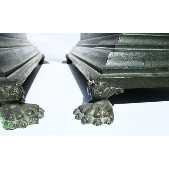 Bronze Late 19th Century Vintage Patinated Bronze Sphinx Statues- A Pair of 2 For Sale - Image 8 of 13