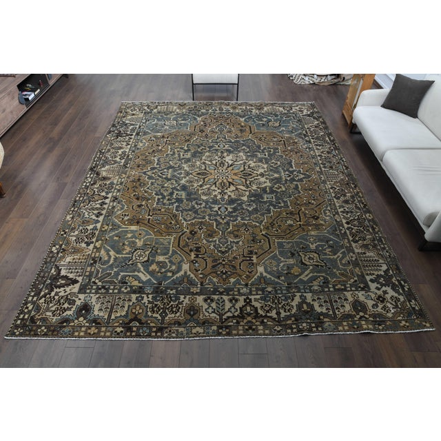 Vintage Persian Hand-Knotted area rug is a semi-antique vintage area rug. The '70s Eastern region of Anatolian's unique...