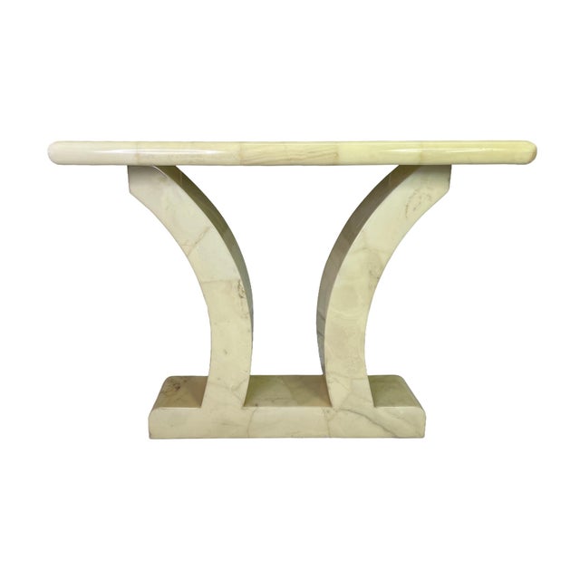 Mid-Century Modern 1960s Sculptural Marble Console Table Signed “G. Brunner Original” For Sale - Image 3 of 8