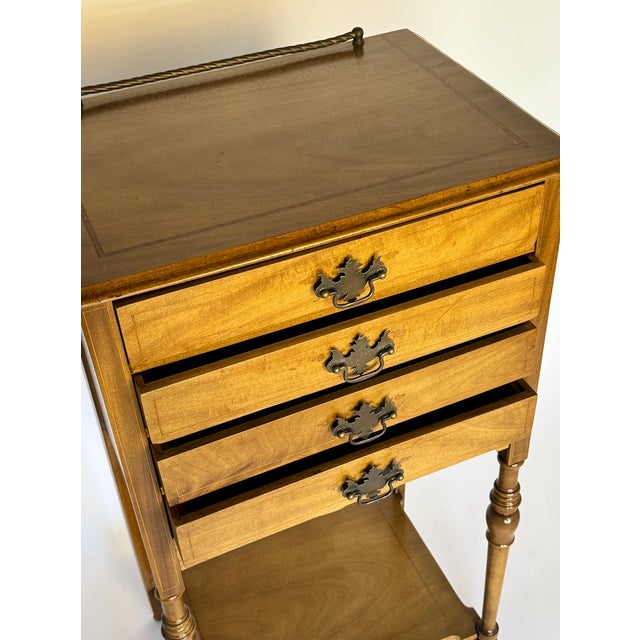 1900s Antique Entry Cabinet With Wood Inlay Details For Sale - Image 4 of 10