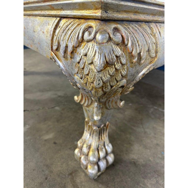 Wood Italian Baroque Style Silvered Coffee Table For Sale - Image 7 of 12