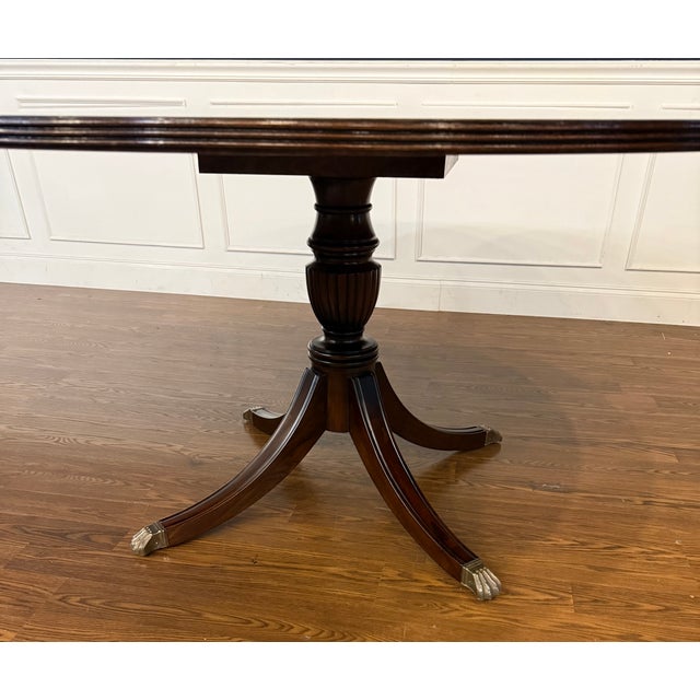 Georgian Style 60 Inch Diameter Mahogany Dining Table by Leighton Hall - Showroom Sample For Sale - Image 9 of 18