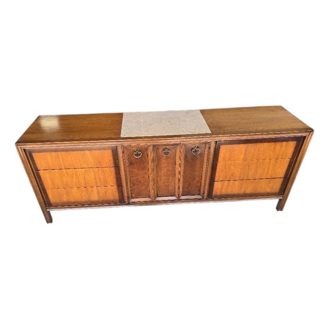 Vintage Witz Mid-Century Modern Walnut Triple Dresser by Witz Furniture For Sale