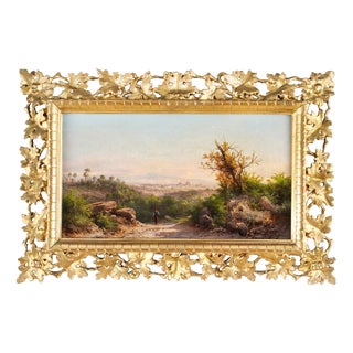 Guido Agostini, Italian Landscape, 19th-Century, Oil on Canvas, Framed For Sale