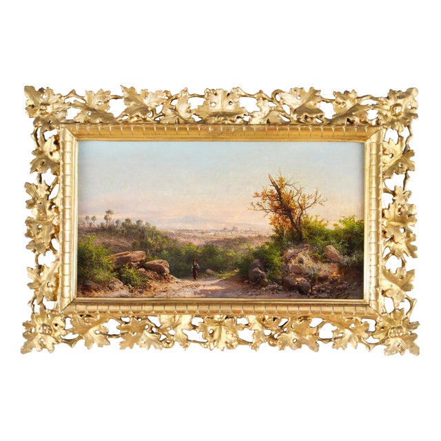 Guido Agostini, Italian Landscape, 19th-Century, Oil on Canvas, Framed For Sale