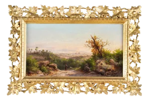 Guido Agostini, Italian Landscape, 19th-Century, Oil on Canvas, Framed