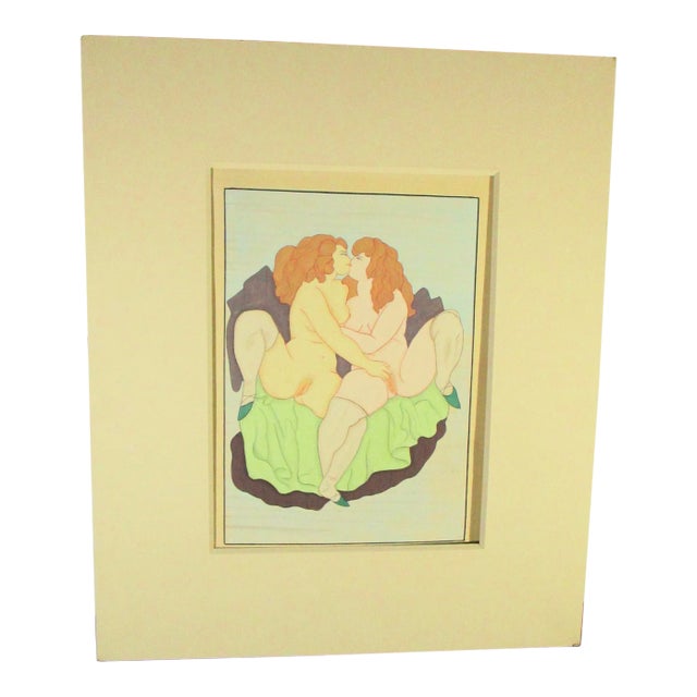 Vintage Gauche on Paper Zodiac Series Gemini For Sale