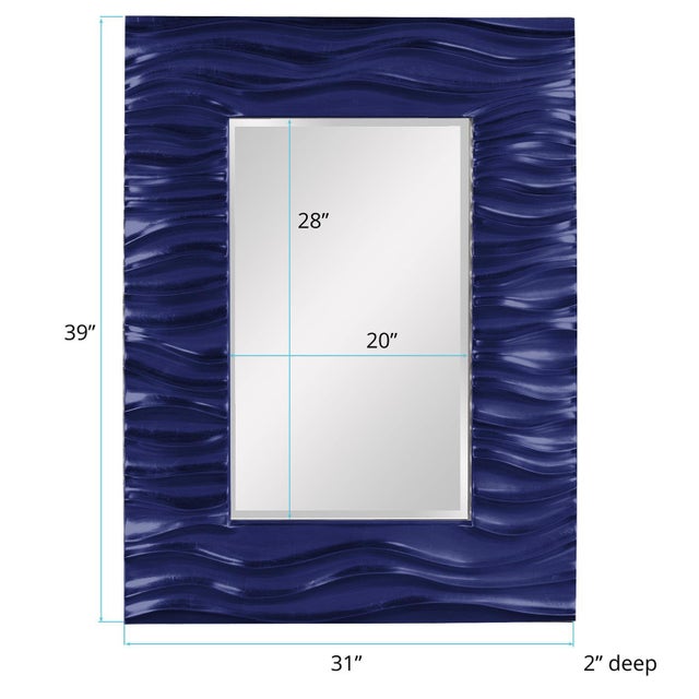 Kenneth Ludwig Chicago Zenith Mirror - Glossy Navy For Sale - Image 4 of 6