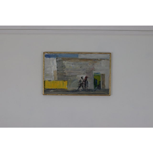 Original Swedish Oil on Canvas – “Figures in Motion” by Zage Johansson – Signed & Framed – 62.5 × 39.5 cm (24.6" × 15.6")...