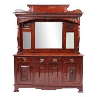 Art Nouveau Mahogany Buffet Cabinet, England, 1900s For Sale