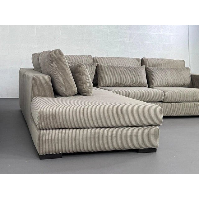 Vintage Corduroy Corner Sofa For Sale - Image 15 of 18