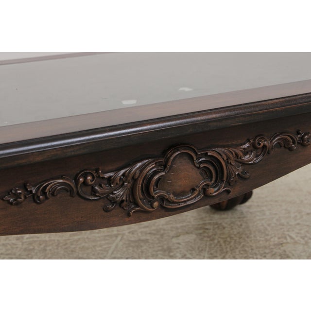 Large Clawfoot Glass Top Coffee Cocktail Table For Sale - Image 11 of 16