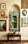 1970s ​Vintage Repurposed Architectural Clock Case Pale Seafoam Blue Curiosity Trinket Cabinet Wall Shelf For Sale - Image 5 of 12