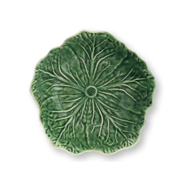 Bordallo Pinheiro cabbageware serving bowl set comprising one large bowl and two smaller matching bowls, all molded in the...