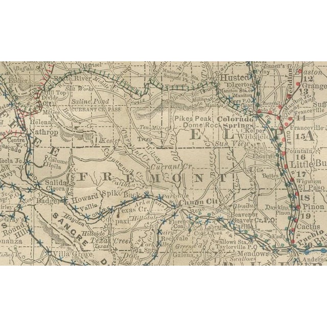 Colorado Map of The Centennial States Railroads with Mines and Counties, 1888 For Sale - Image 11 of 12