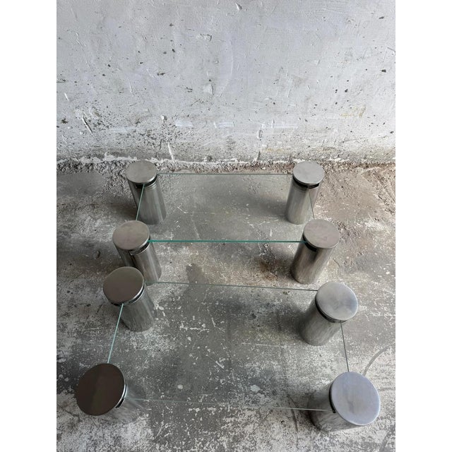 Modern Coffee Tables with Cylindrical Steel Legs, 1980s, Set of 2 For Sale - Image 8 of 9
