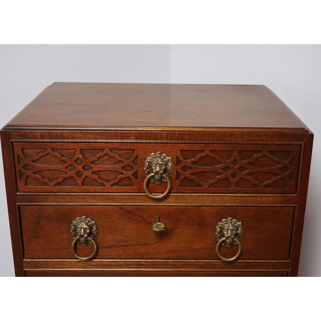 Baker Furniture Company 1980s Baker Historic Charleston Mahogany Tall Chest With Lion Head Pulls For Sale - Image 4 of 10