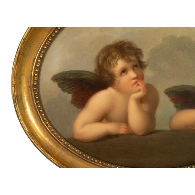 Traditional Genuine Antique KPM Berlin Porcelain Hand Painted Raphael's Angels Putti 1890 For Sale - Image 3 of 10