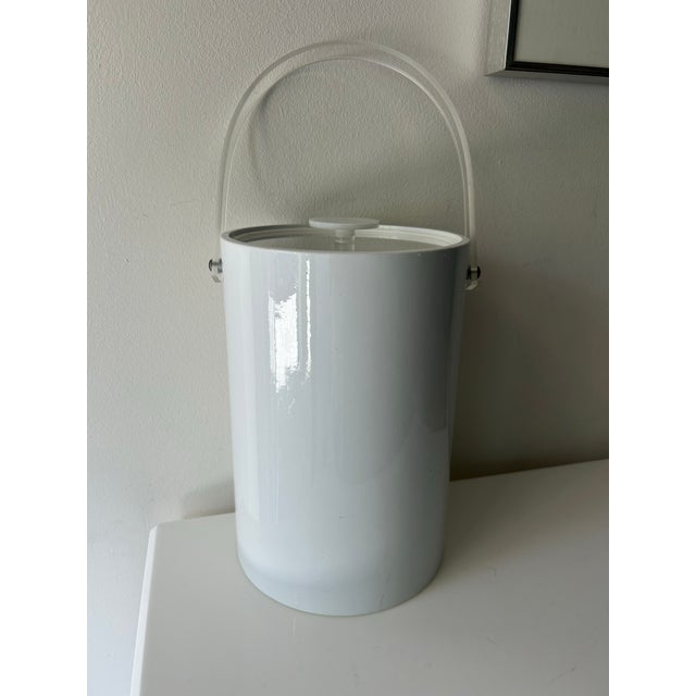 Vintage Morgan Designs "Bucket Brigade" White & Lucite Ice Bucket-Party Size 11.5" For Sale - Image 4 of 7