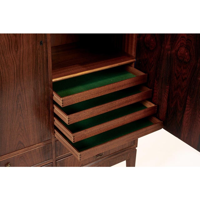 1960s Mid Century Swedish Modern Tall Rosewood Cabinet For Sale In Detroit - Image 6 of 12