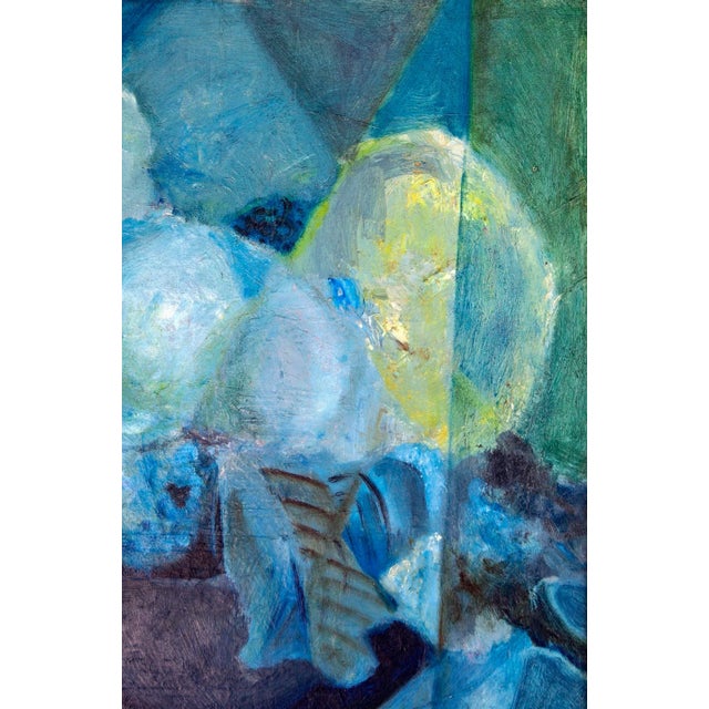 1940s 1940s Fauvist Fruit Bowl Cubist Still Life Framed Oil Painting For Sale - Image 5 of 7