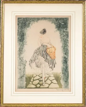 Louis Icart Signed Lithograph "Panier De Pommes"