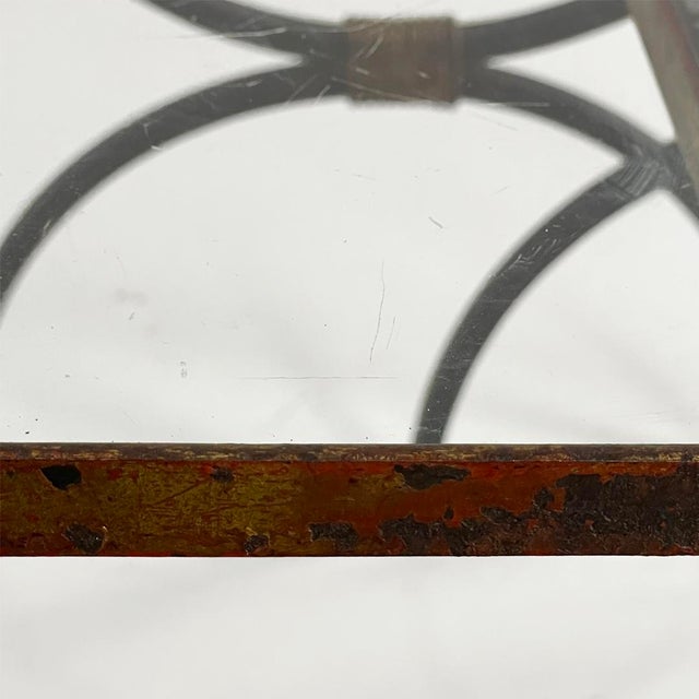 Mid-Century Modern Italian Stackable Metal and Glass Coffee Tables, 1940s, Set of 2 For Sale - Image 17 of 18