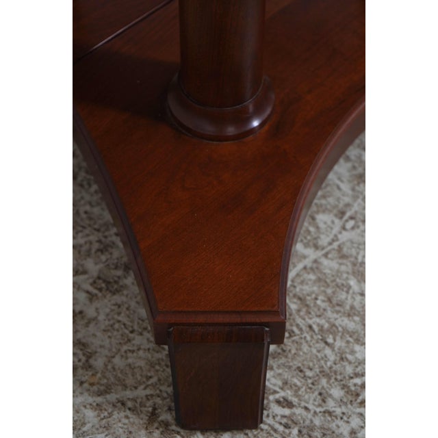 Wood Stickley Round Empire Style Cherry Dining Room Table For Sale - Image 7 of 18