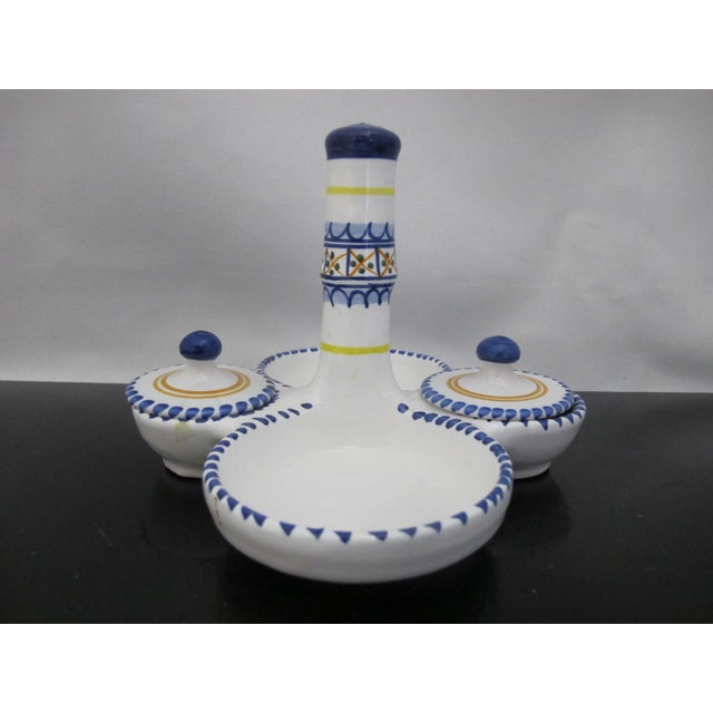 Spanish De La Cal Barreira Pottery Oil & Vinegar Cruet Condiment Serving Tray For Sale - Image 10 of 18