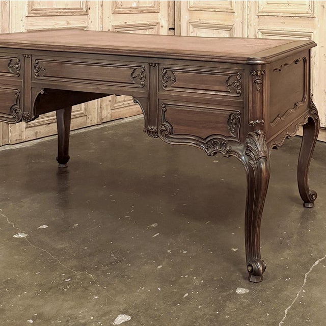 Antique French Louis XV Walnut Double-Faced Desk For Sale - Image 13 of 15