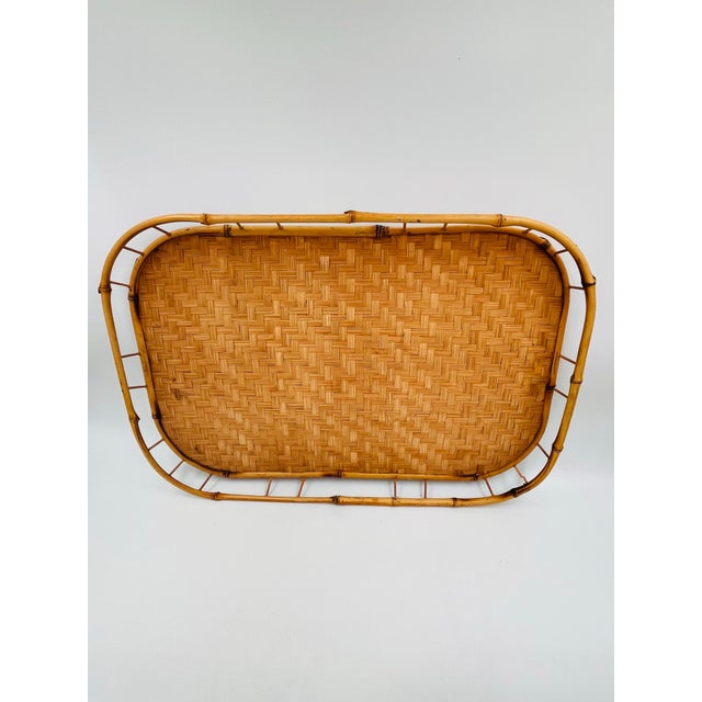 1970s Woven Bamboo and Rattan Gallery Trays - Set of 12 For Sale - Image 11 of 13