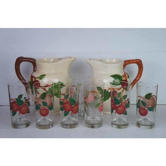 Vintage Franciscan Apple Pattern Dinnerware Hand Painted Usa England - 120 Piece For Sale - Image 4 of 13