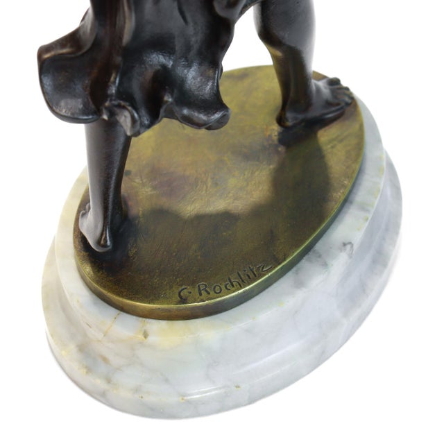Antique C. Rochlitz "Tänzerin" (Dancer) Bronze Sculpture, Circa 1920 For Sale - Image 10 of 14