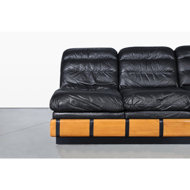 Wood Vintage 3-Piece Modular Seating Group With Coffee Table by Haralson–Seidel For Sale - Image 7 of 16