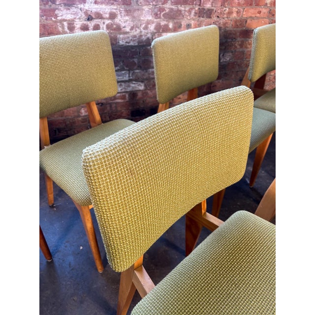 1940s Green Upholstered Dining Chairs Attributed to George Nelson For Sale - Image 11 of 11