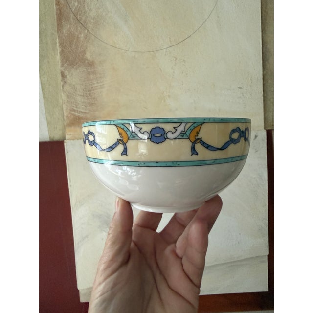 1990s Vintage Villeroy Boch Castellina 5.75 Inch Bowls Citta Campagna Floral Ribbon - Set of 4 For Sale - Image 5 of 9