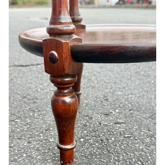 Wood Ethan Allen Old Tavern Pine 3 Tier Stand For Sale - Image 7 of 8