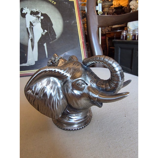 Traditional Vintage Elephant Head Table Top Lighter For Sale - Image 3 of 7